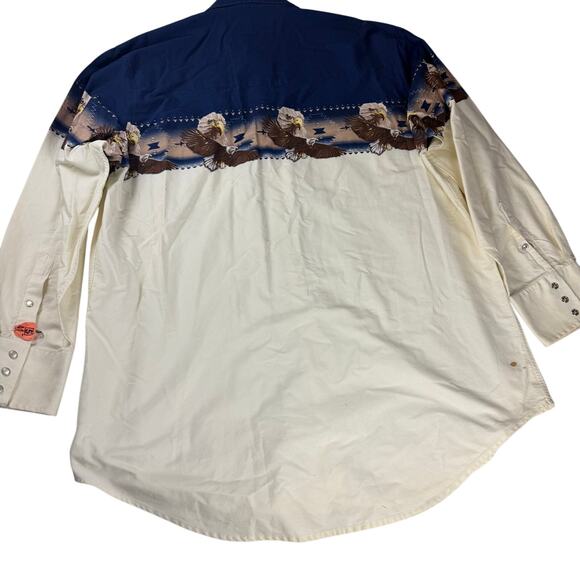 Vintage Mens Cumberland Outfitters Bald Eagle Americana XXL Shirt - Picture 2 of 8